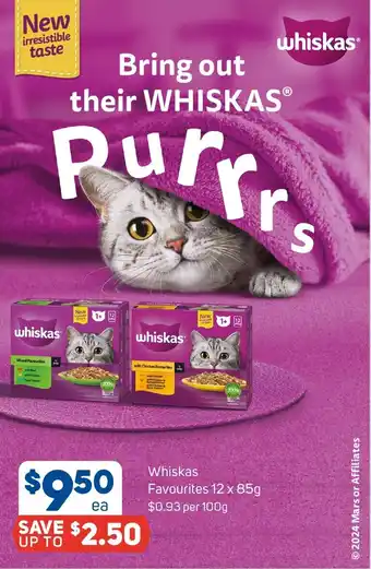 Foodland Whiskas Favourites 12 x 85g offer
