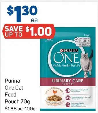 Foodland Purina One Cat Food Pouch 70g offer