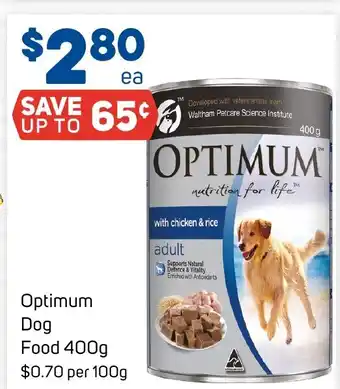 Foodland Optimum Dog Food 400g offer