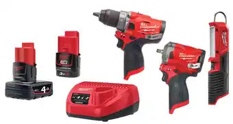 Total Tools Milwaukee 12v 3 piece 1x3.0ah/1x4.0ah combo kit offer