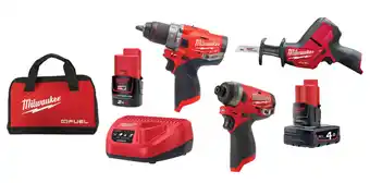 Total Tools Milwaukee 12v 3 piece 1x2.0ah/1x4.0ah combo kit offer