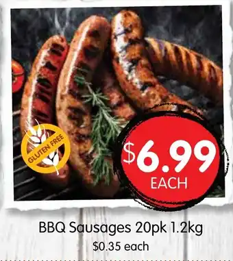 Spudshed BBQ Sausages 20pk 1.2kg offer