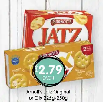 Spudshed Arnott's Jatz Original or Clix 225g-250g offer