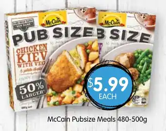Spudshed McCain Pubsize Meals 480-500g offer