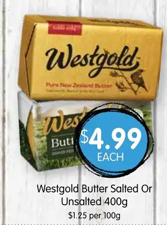 Spudshed Westgold Butter Salted Or Unsalted 400g offer