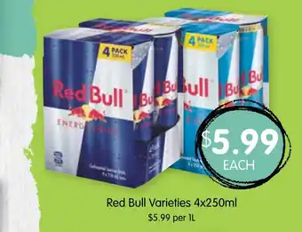 Spudshed Red Bull Varieties 4x250mL offer