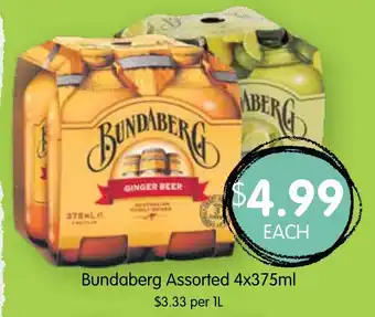 Spudshed Bundaberg Assorted 4x375mL offer