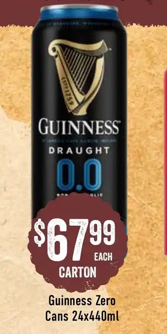 Guinness Zero Cans 24x440mL