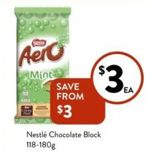 Nestlé Chocolate Block 118-180g offer at Foodworks