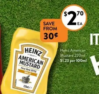 Foodworks Heinz American Mustard 220mL offer