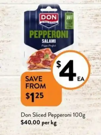 Foodworks Don Sliced Pepperoni 100g offer