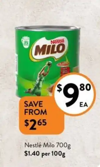Foodworks Nestlé Milo 700g offer