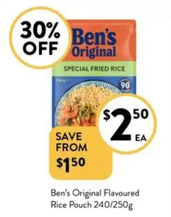 Foodworks Ben's Original Flavoured Rice Pouch 240/250g offer
