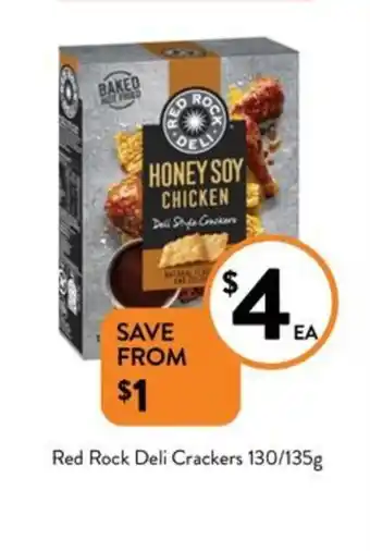 Foodworks Red Rock Deli Crackers 130/135g offer