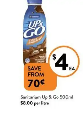 Foodworks Sanitarium Up & Go 500mL offer