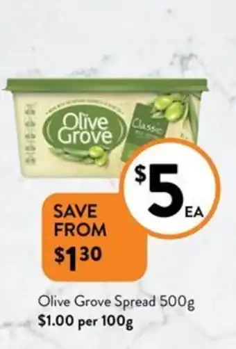 Foodworks Olive Grove Spread 500g offer