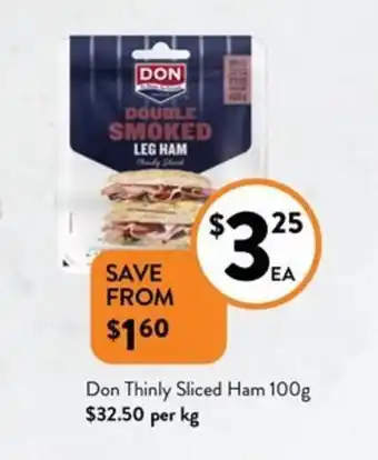 Foodworks Don Thinly Sliced Ham 100g offer