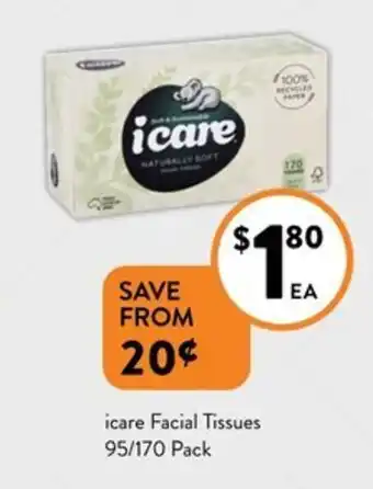 Foodworks icare Facial Tissues offer