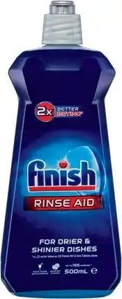 IGA Finish Rinse Aid Liquid 500mL or Dishwasher Cleaner Tablets 3 Pack offer
