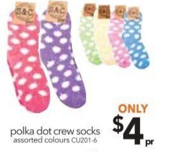 Cheap as Chips Polka Dot Crew Socks offer