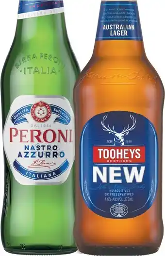IGA Peroni Nastro Azzurro or Tooheys New 24 Pack offer