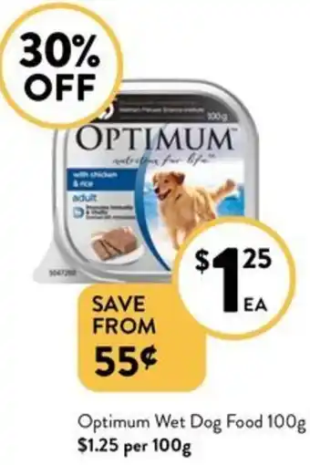Foodworks Optimum Wet Dog Food 100g offer