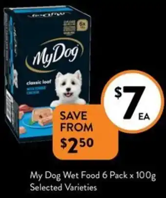 Foodworks My Dog Wet Food 6 Pack x 100g offer