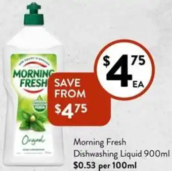 Foodworks Morning Fresh Dishwashing Liquid 900ml offer