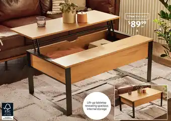 Industrial Lift-Up Coffee Table