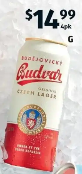 ALDI Budvar Czech Lager 4 x 500ml offer