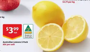 ALDI Australian Lemons 5 Pack offer
