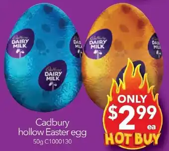 Cheap as Chips Cadbury hollow Easter egg 50g offer