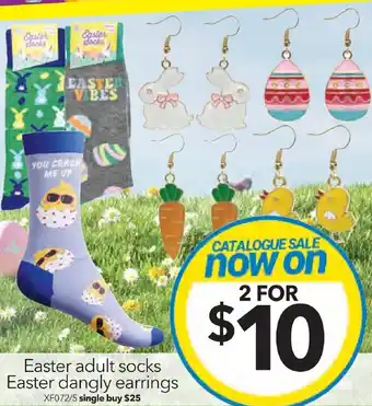 Cheap as Chips Easter adult socks Easter dangly earrings offer
