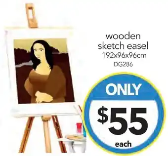 Cheap as Chips wooden sketch easel 192x96x96cm offer