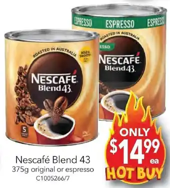 Cheap as Chips Nescafé Blend 43 375g original or espresso offer