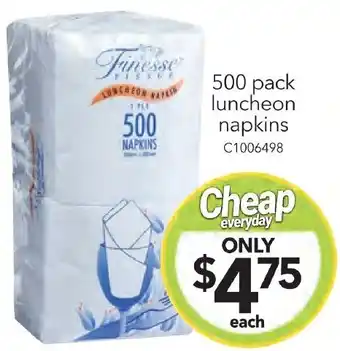 Cheap as Chips 500 pack luncheon napkins offer