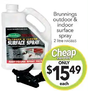 Cheap as Chips Brunnings outdoor & indoor surface spray offer