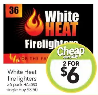 Cheap as Chips White Heat fire lighters 36 pack offer