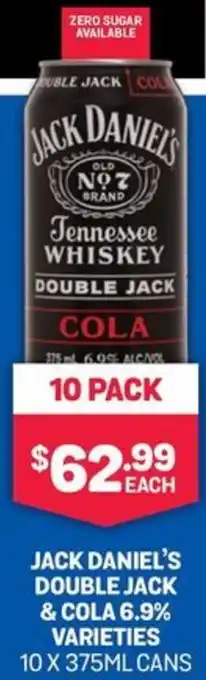 Bottlemart JACK DANIEL'S DOUBLE JACK & COLA 6.9% VARIETIES offer
