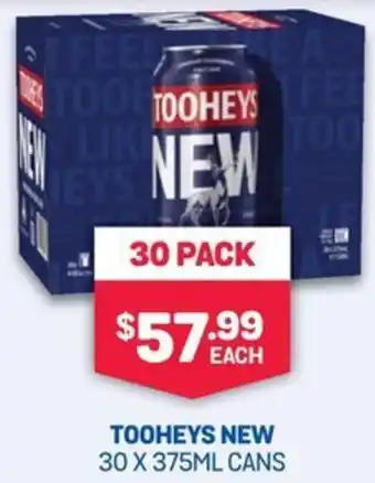 Bottlemart TOOHEYS NEW 30 X 375ML CANS offer