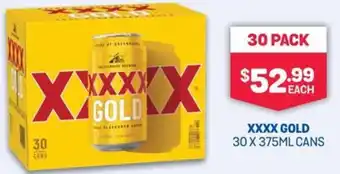 Bottlemart 30 X 375ML CANS XXXX GOLD offer