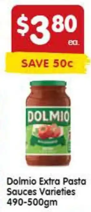 Spar Dolmio Extra Pasta Sauces Varieties 490-500gm offer