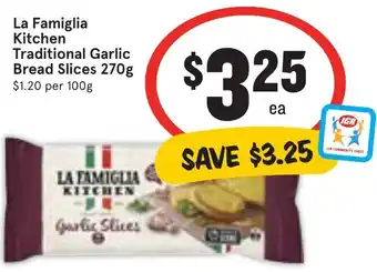 Ritchies La Famiglia Kitchen Traditional Garlic Bread Slices 270g offer