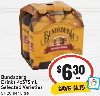 Ritchies Bundaberg Drinks 4x375mL Selected Varieties offer