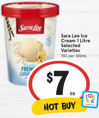 Ritchies Sara Lee Ice Cream 1 Litre offer