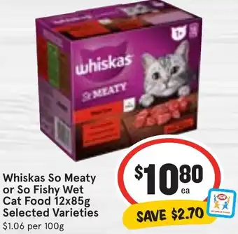 Ritchies Whiskas So Meaty or So Fishy Wet Cat Food 12x85g offer