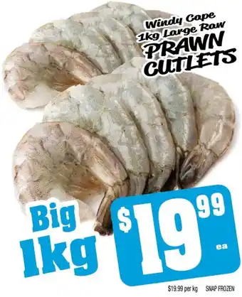 Farmer Jack's Windy Cape 1kg Large Raw PRAWN CUTLETS offer