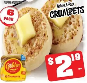 Farmer Jack's Golden 6 Pack CRUMPETS offer