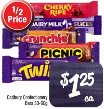 Farmer Jack's Cadbury Confectionery Bars 30-60g offer