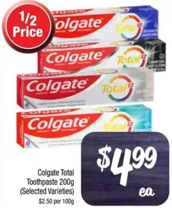Farmer Jack's Colgate Total Toothpaste 200g offer